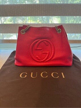 Gucci Red Soho Chain-Handle Shoulder Bag